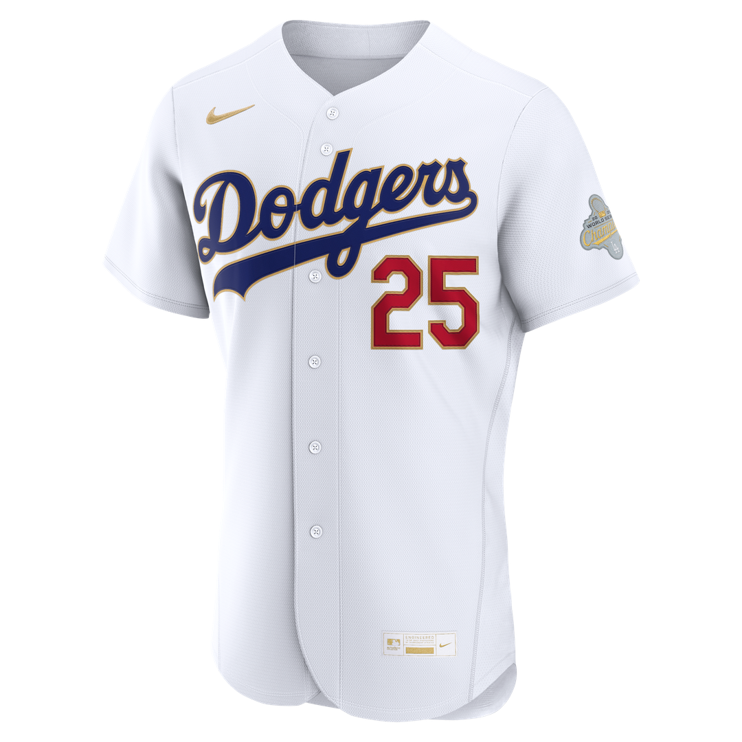 Tommy Edman Los Angeles Dodgers Nike 2026 Gold Collection Authentic Jersey - White