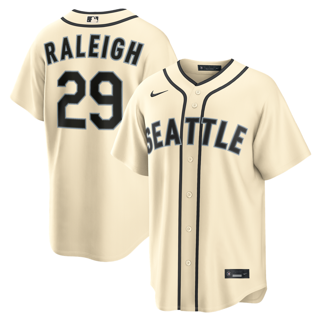 Cal Raleigh Seattle Mariners Nike Alternate Replica Jersey - Cream
