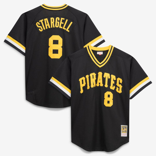 Willie Stargell Pittsburgh Pirates Mitchell & Ness Cooperstown Collection Big & Tall Mesh Batting Practice Jersey - Black