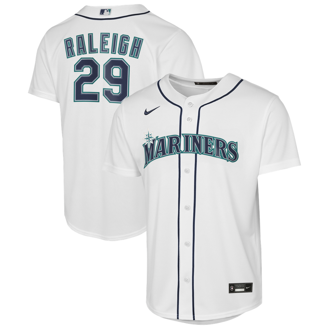 Cal Raleigh Seattle Mariners Nike Youth Home Baseline Jersey - White