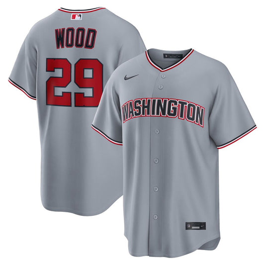 James Wood Washington Nationals Nike Road Replica Jersey - Gray