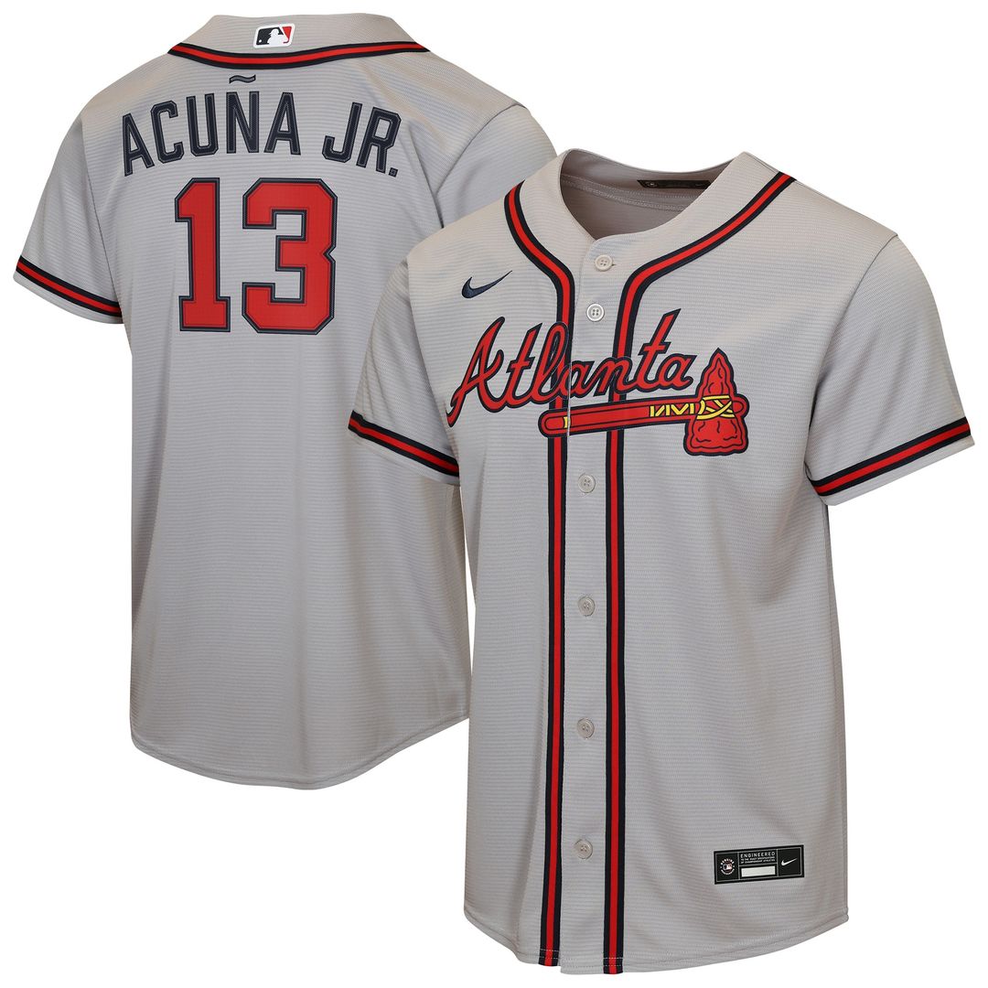 Ronald Acuña Jr. Atlanta Braves Nike Youth Road Replica Jersey - Gray