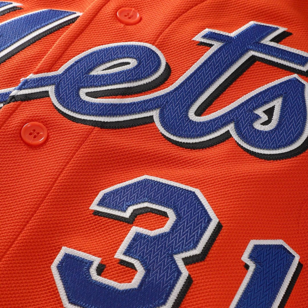 Mike Piazza New York Mets Mitchell & Ness Cooperstown Collection Mesh Batting Practice Button-Up Jersey - Orange