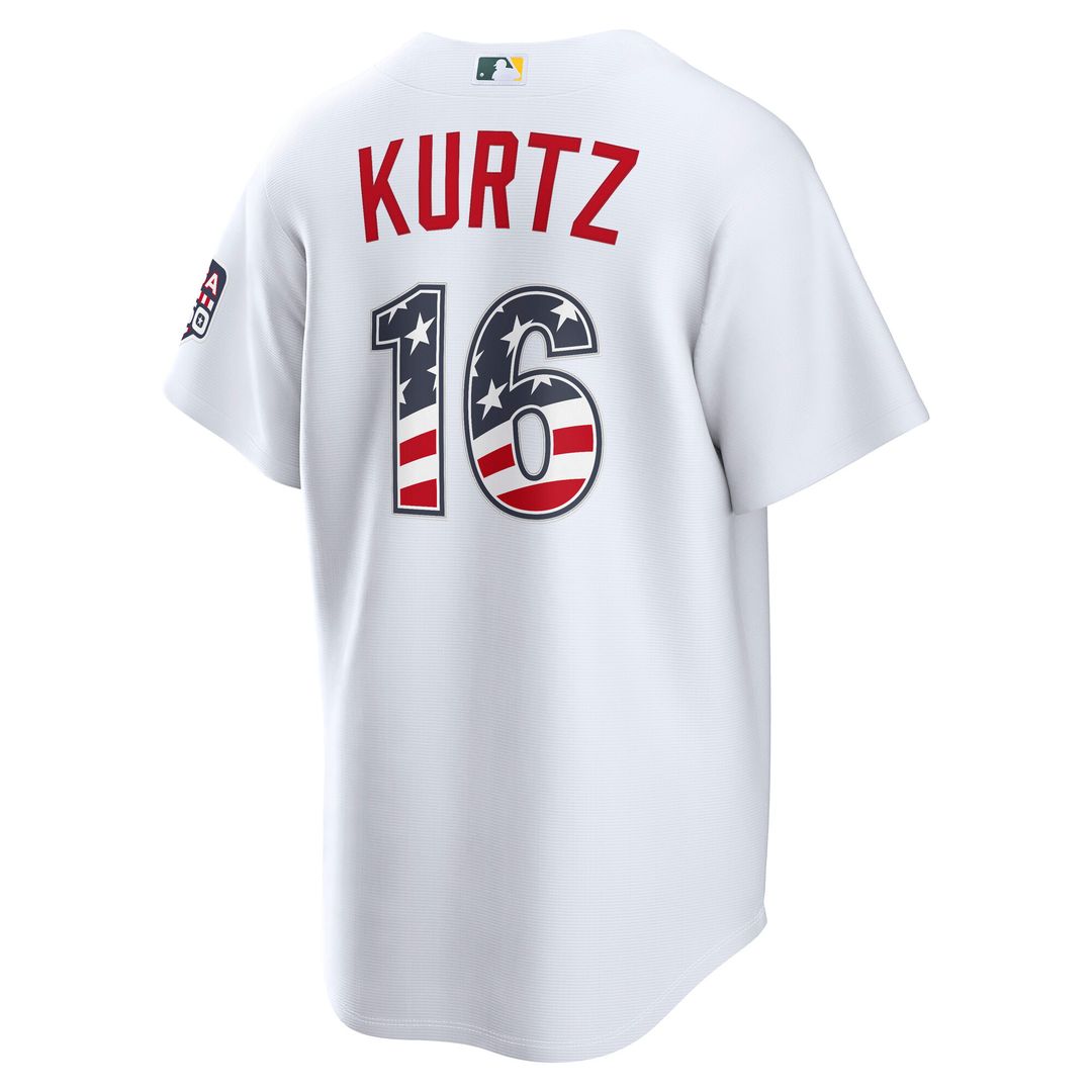 Nick Kurtz Athletics Nike USA 250 Fourth of July Home Stadium Jersey - White