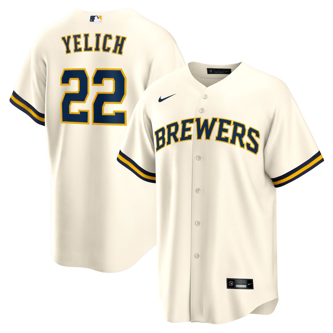 Christian Yelich Milwaukee Brewers Nike Home Replica Player Jersey - Cream