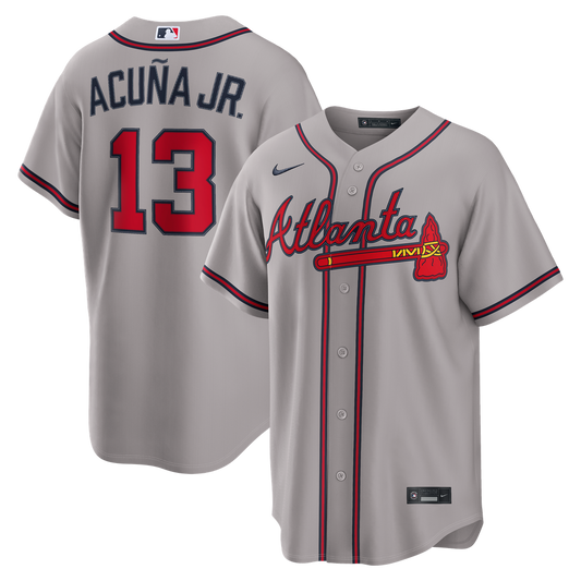 Ronald Acuña Jr. Atlanta Braves Nike Road Replica Jersey - Gray