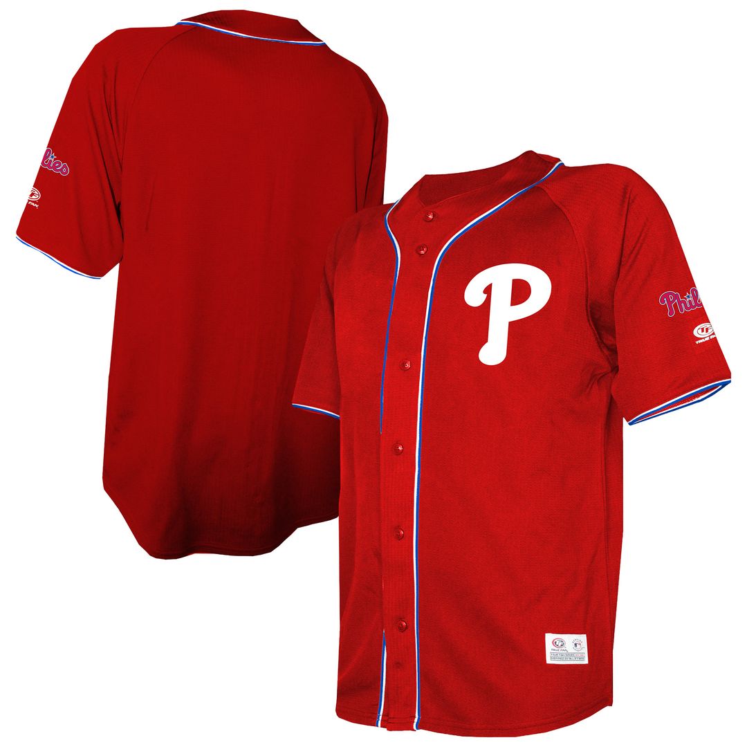 Philadelphia Phillies Stitches Team Color Full-Button Fashion Jersey - Red