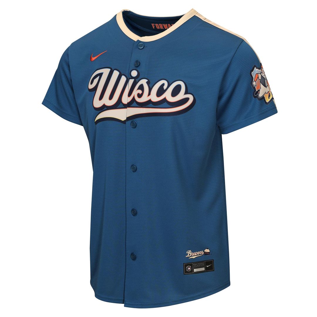 Milwaukee Brewers Nike Youth 2026 City Connect Stadium Jersey - Mineral Blue