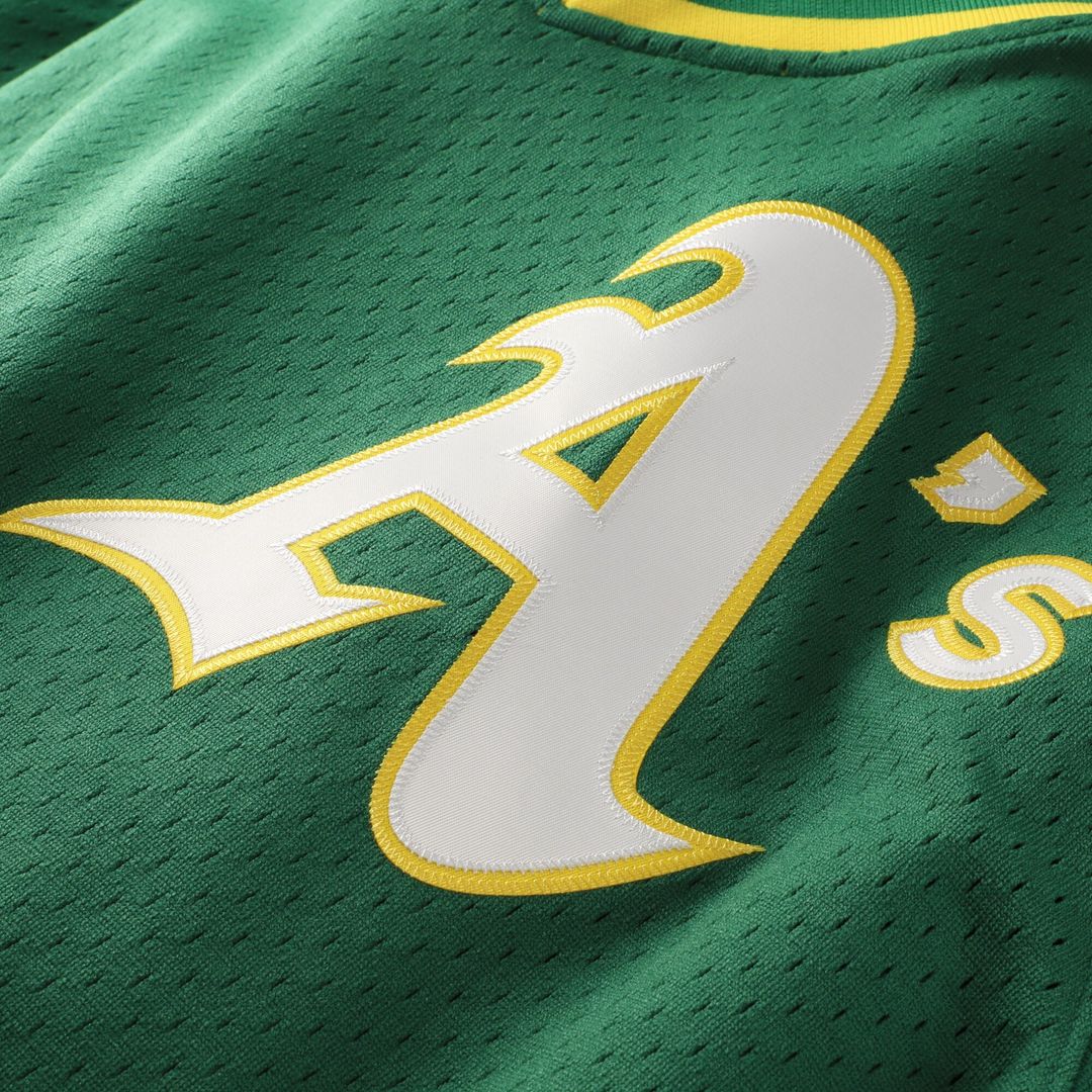Rickey Henderson Athletics Mitchell & Ness Authentic Batting Practice Jersey - Green