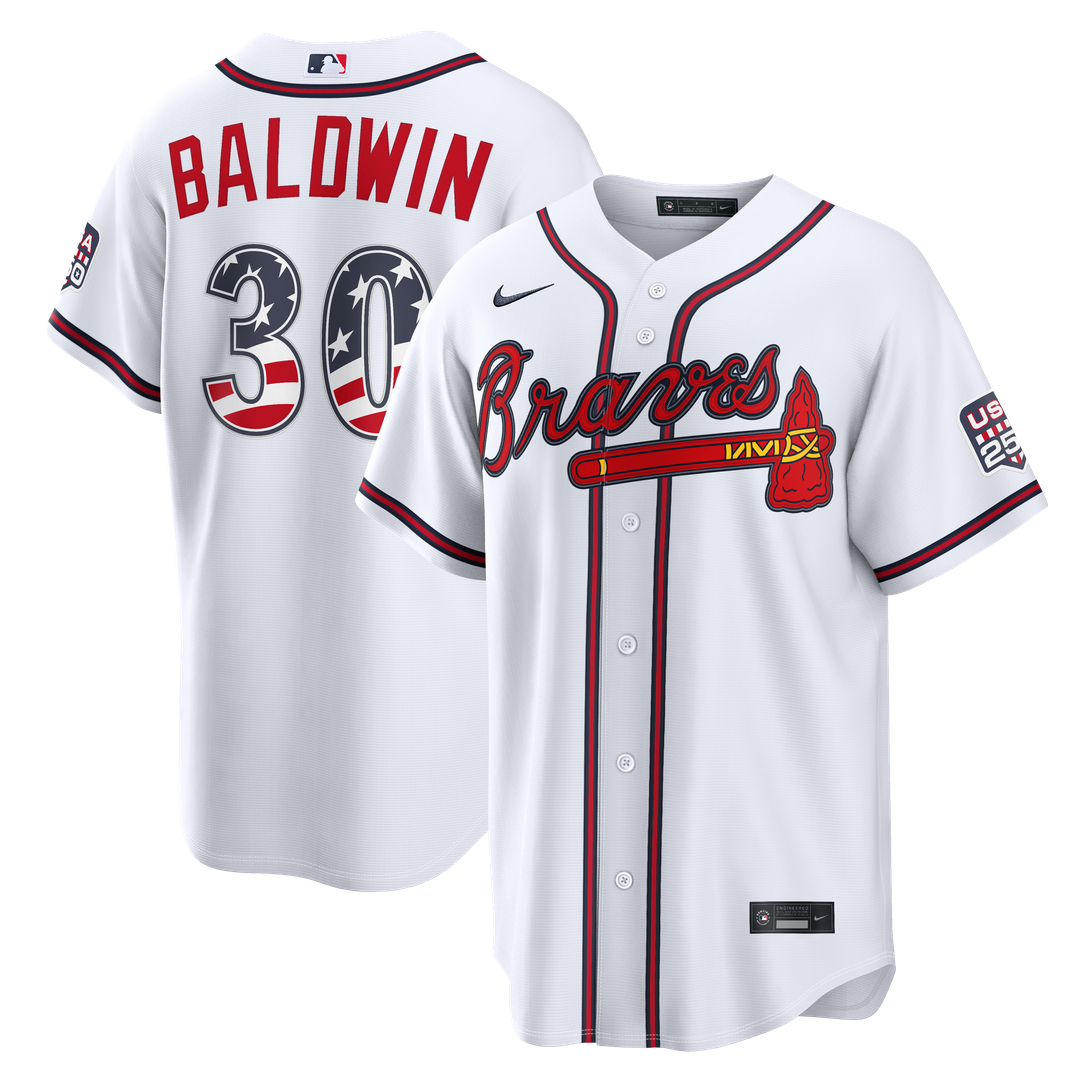 Drake Baldwin Atlanta Braves Nike USA 250 Fourth of July Home Stadium Jersey - White