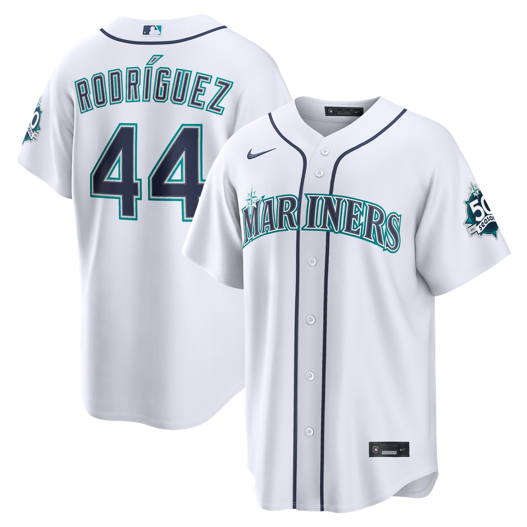 Julio Rodríguez Seattle Mariners Nike  Home Stadium 50th Season Patch Jersey - White