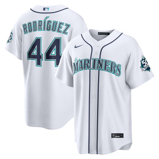 Julio Rodríguez Seattle Mariners Nike  Home Stadium 50th Season Patch Jersey - White