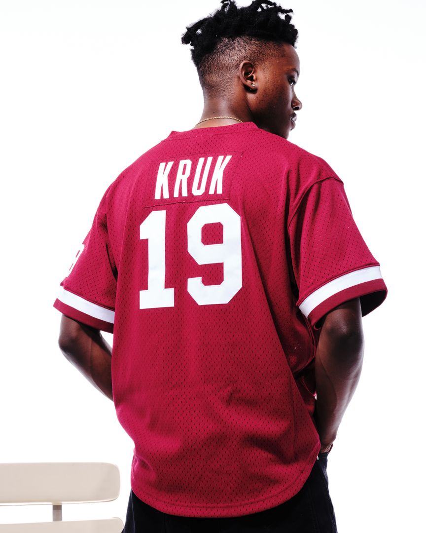 John Kruk Philadelphia Phillies Mitchell & Ness Big & Tall Cooperstown Collection Mesh Batting Practice Jersey - Burgundy