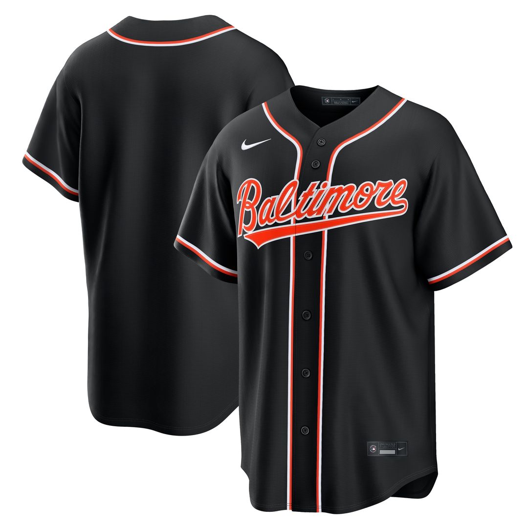 Baltimore Orioles Nike Fashion Replica Black Out Jersey