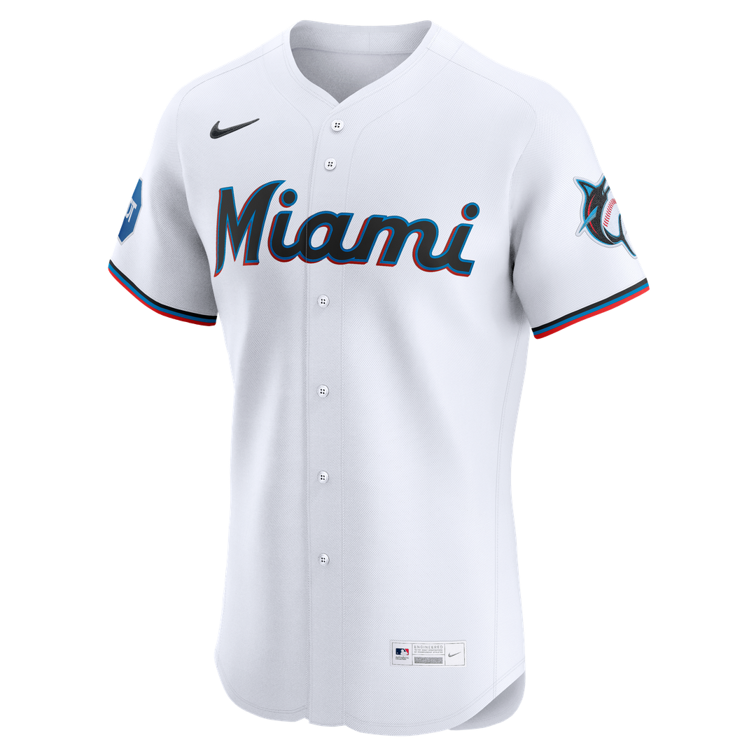 Miami Marlins Nike Home Elite Jersey - White