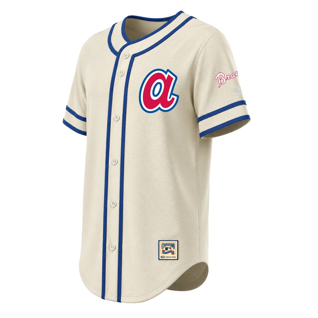 Atlanta Braves Stitches Throwback Fashion Jersey - Natural