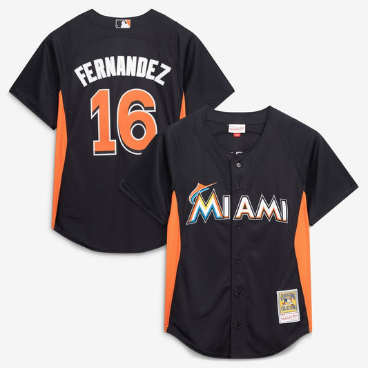 Jose Fernandez Miami Marlins Mitchell & Ness Authentic Batting Practice Jersey - Black