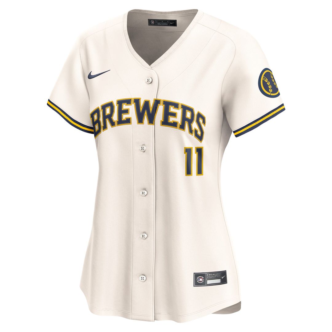 Jackson Chourio Milwaukee Brewers Nike Women's Home Limited Player Jersey - Cream