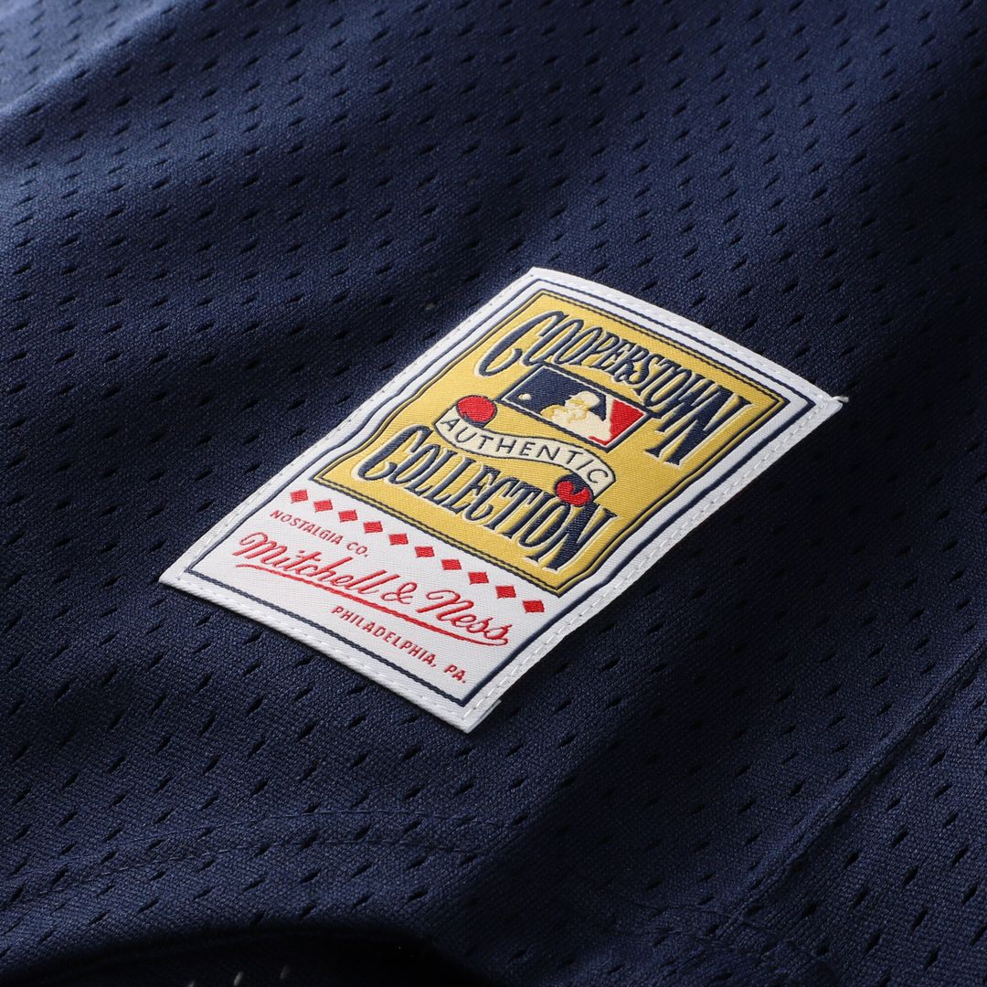 Rickey Henderson New York Yankees Mitchell & Ness Cooperstown Collection Mesh Batting Practice Button-Up Jersey - Navy