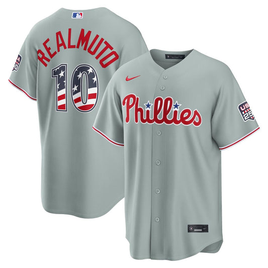 J.T. Realmuto Philadelphia Phillies Nike USA 250 Fourth of July Road Stadium Jersey - Gray