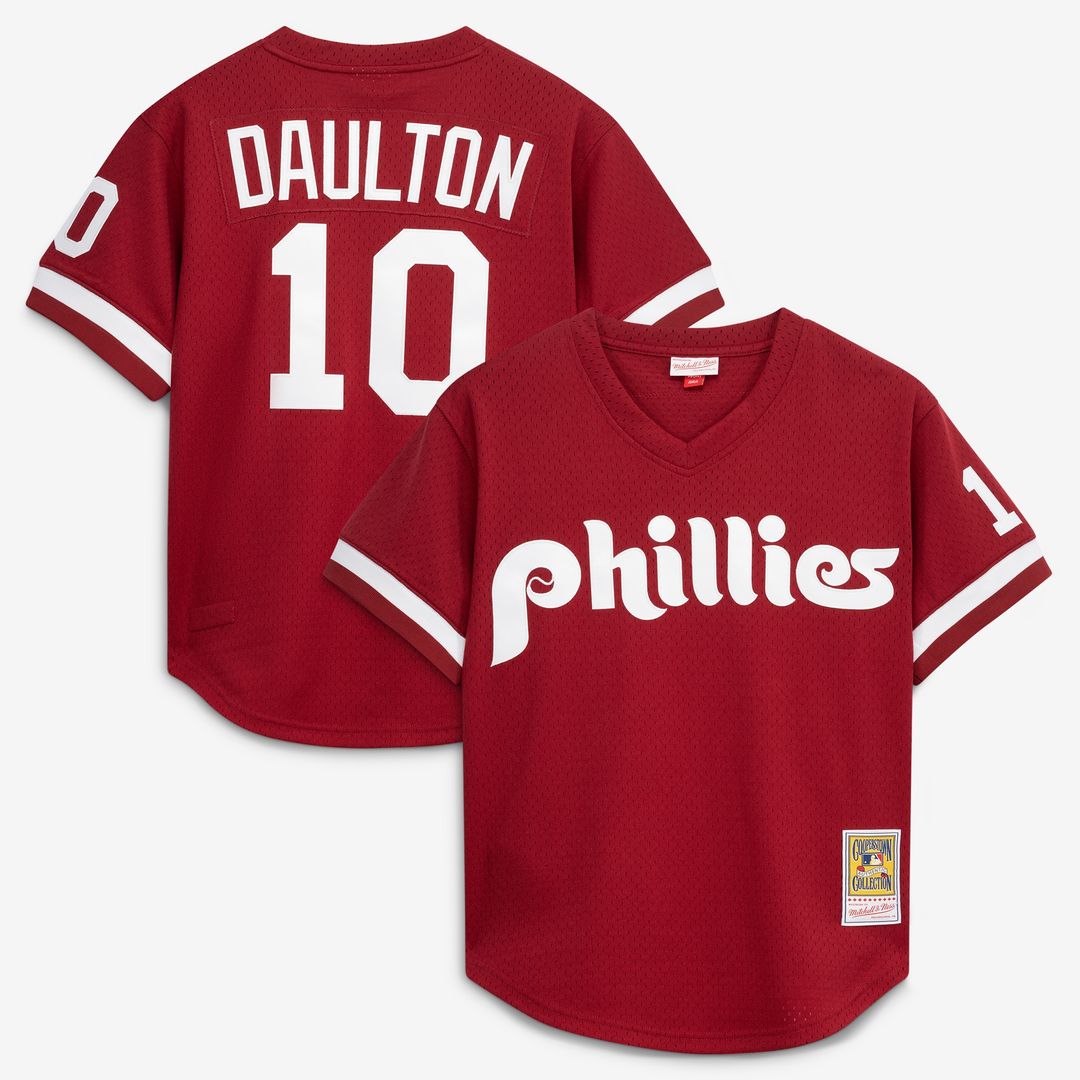 Darren Daulton Philadelphia Phillies Mitchell & Ness Authentic Batting Practice Jersey - Scarlet