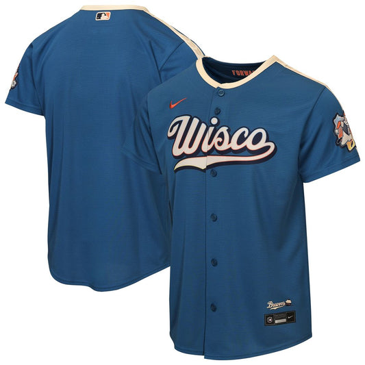 Milwaukee Brewers Nike Youth 2026 City Connect Stadium Jersey - Mineral Blue
