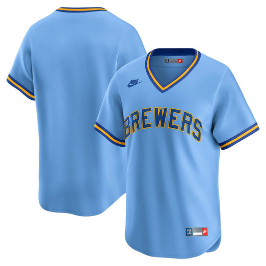 Milwaukee Brewers Nike Cooperstown Collection Limited Jersey - Light Blue