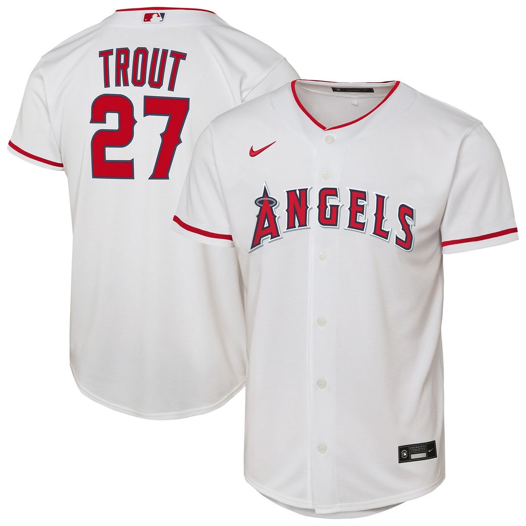 Mike Trout Los Angeles Angels Nike Youth Home Replica Player Jersey - White