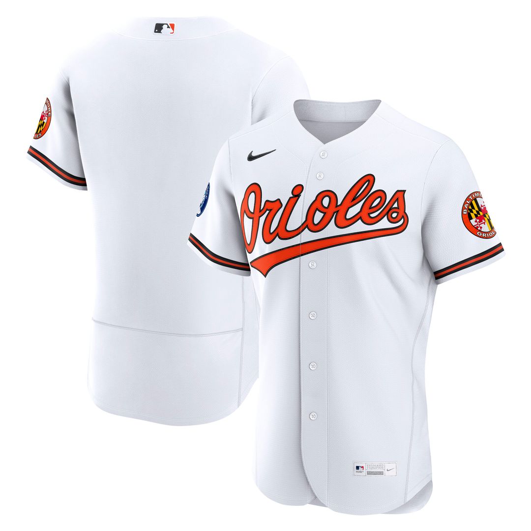 Baltimore Orioles Nike Home Sponsor Patch Authentic Jersey - White