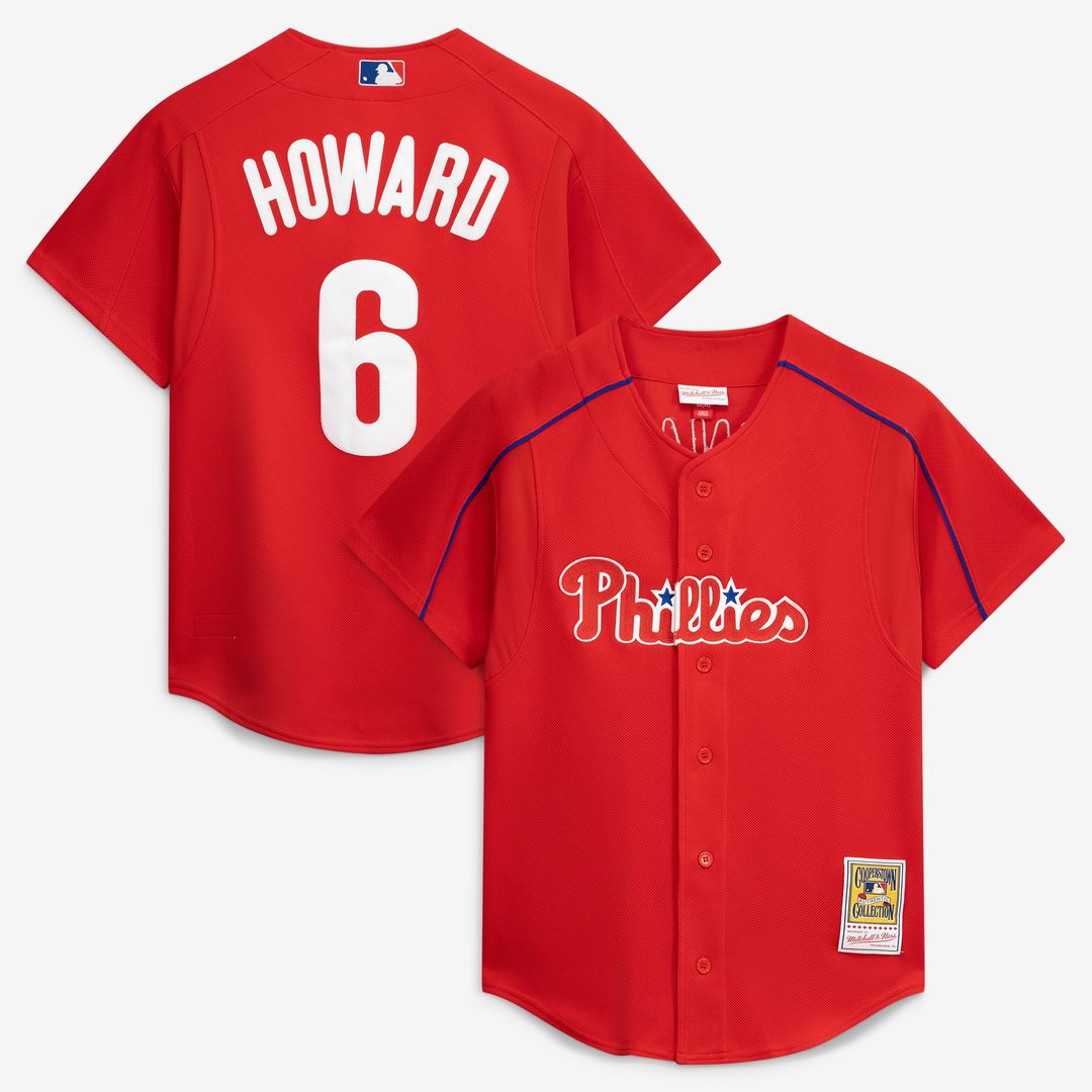 Ryan Howard Philadelphia Phillies Mitchell & Ness Cooperstown Collection Batting Practice Jersey – Red