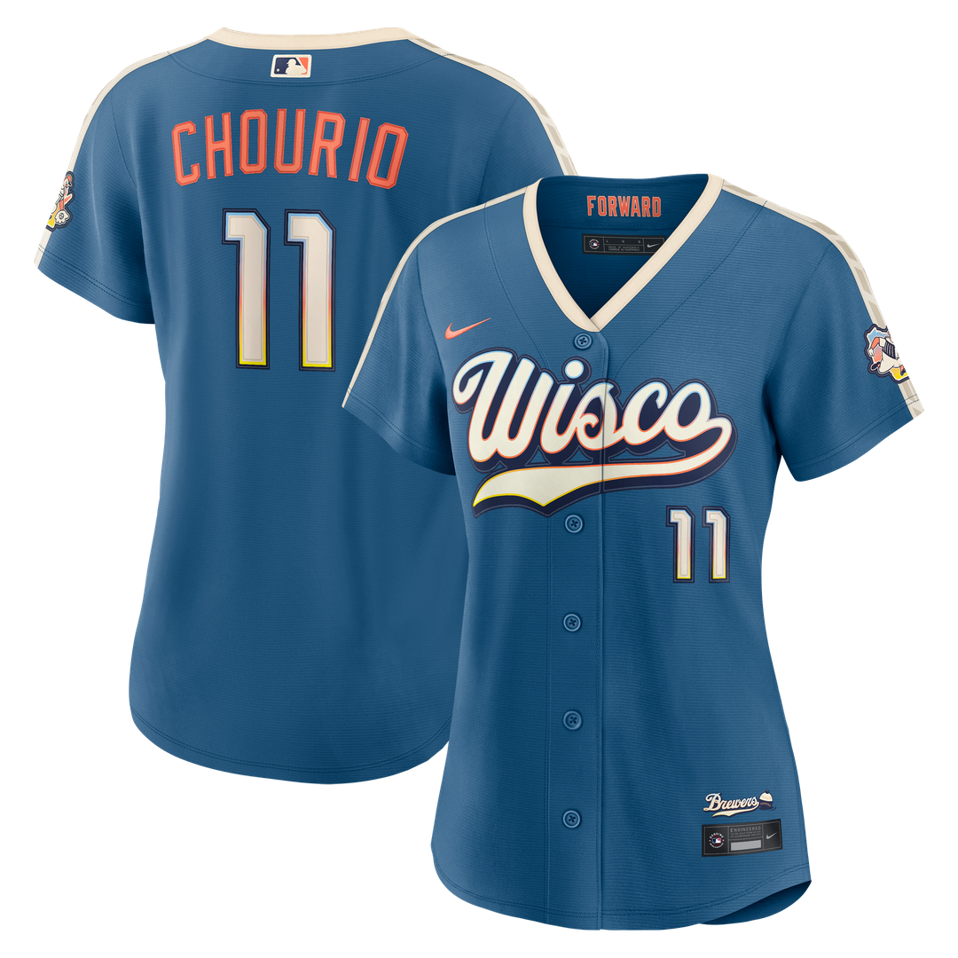 Jackson Chourio Milwaukee Brewers Nike Women's 2026 City Connect Stadium Jersey - Mineral Blue