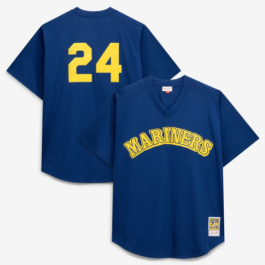 Ken Griffey Jr. Seattle Mariners Mitchell & Ness Big & Tall Cooperstown Collection Mesh Batting Practice Jersey - Royal
