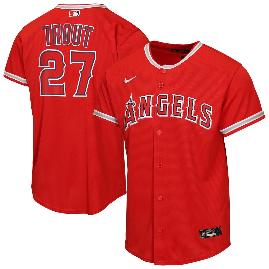 Mike Trout Los Angeles Angels Nike Youth Alternate Replica Jersey - Red