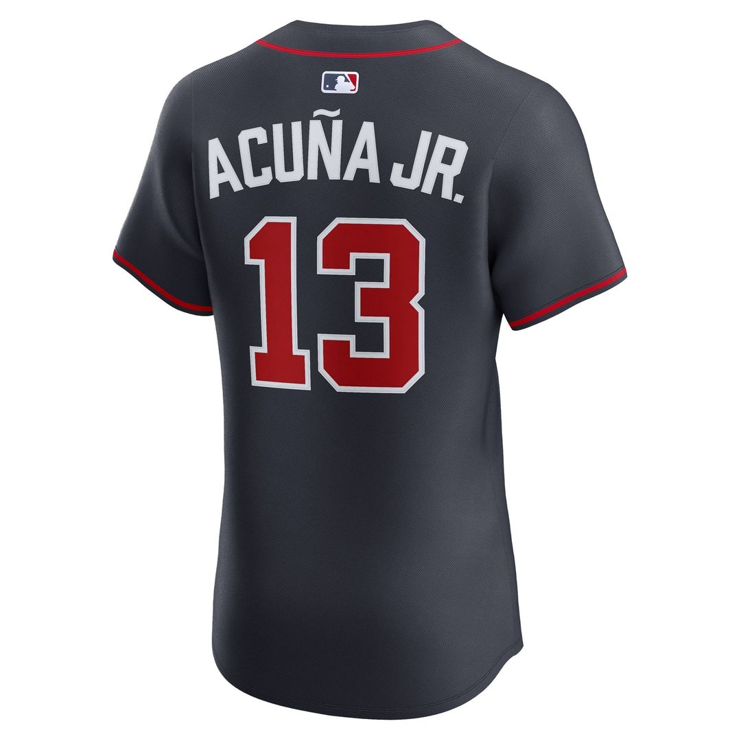 Ronald Acuña Jr. Atlanta Braves Nike Alternate Elite Jersey - Navy