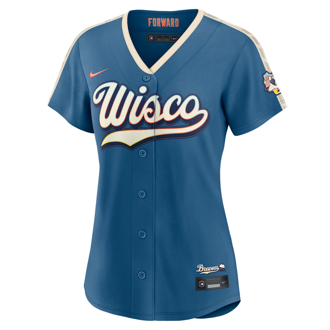 Milwaukee Brewers Nike Women's 2026 City Connect Stadium Jersey - Mineral Blue