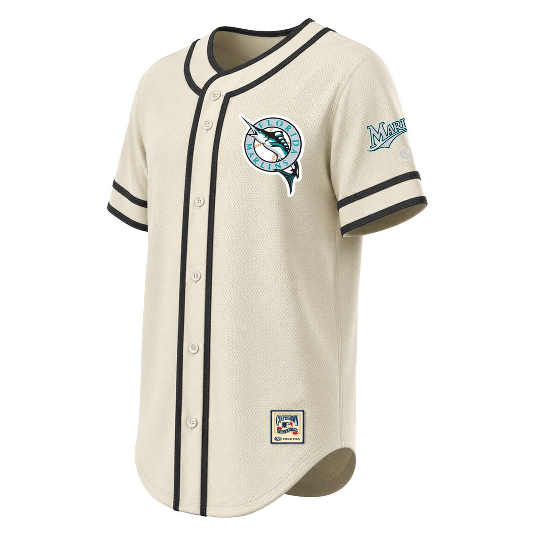 Miami Marlins Stitches Throwback Fashion Jersey - Natural