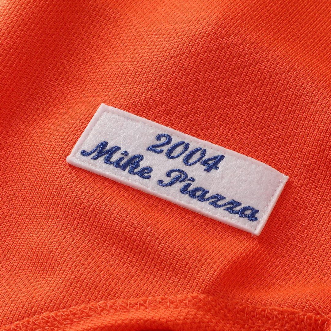 Mike Piazza New York Mets Mitchell & Ness Cooperstown Collection Mesh Batting Practice Button-Up Jersey - Orange