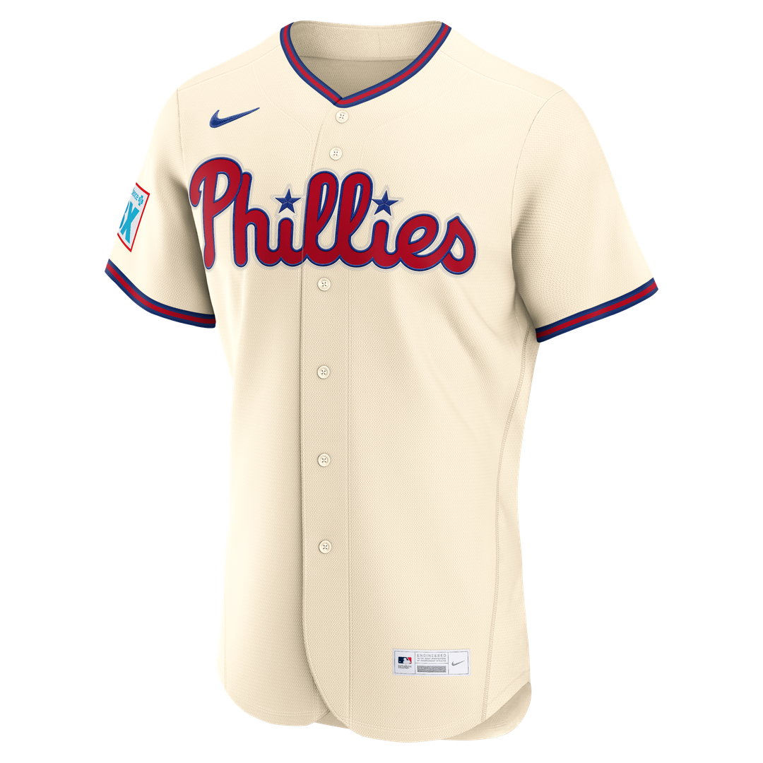 Bryce Harper Philadelphia Phillies Nike Home Authentic Sponsor Patch Jersey - White