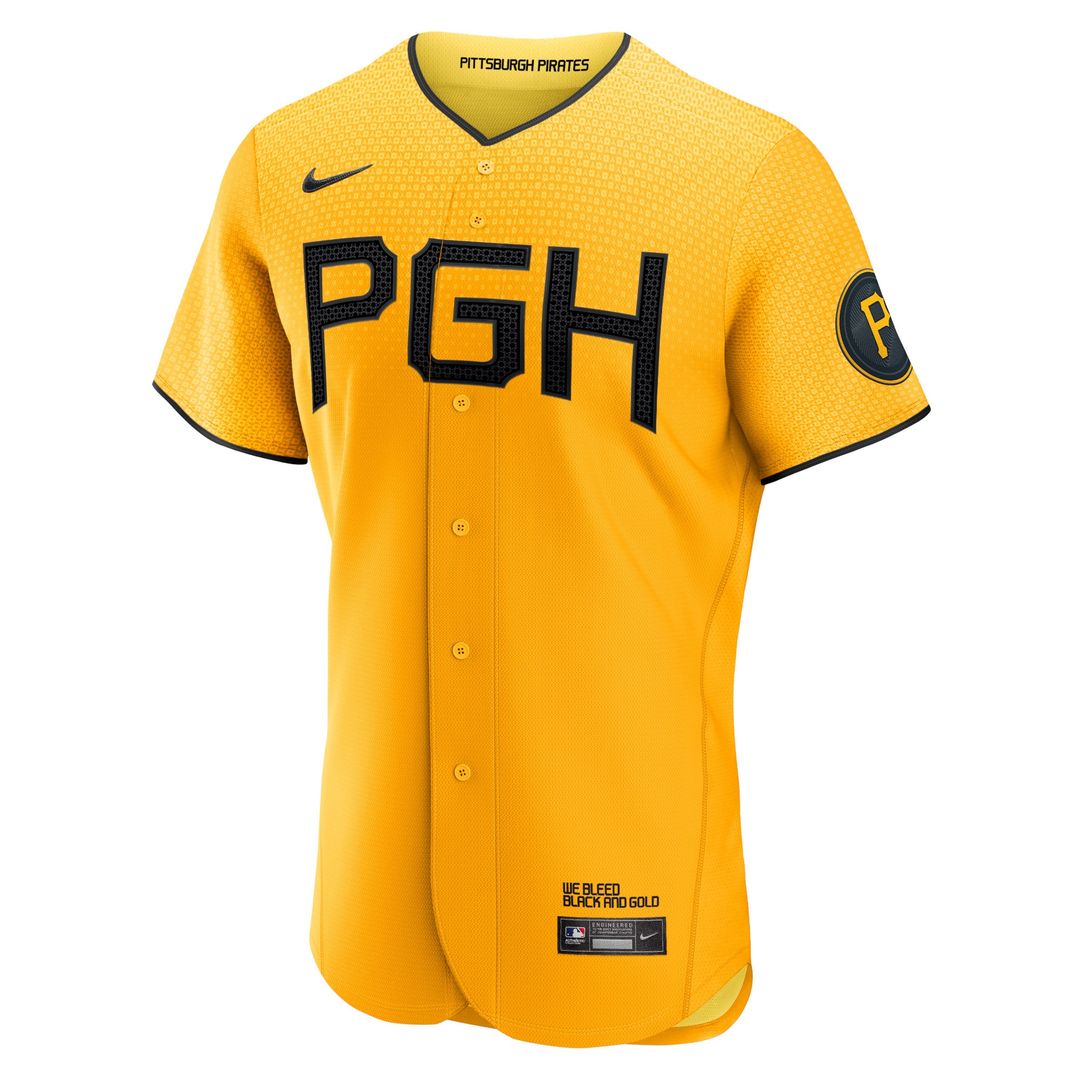 Pittsburgh Pirates Nike City Connect Authentic Jersey - Gold