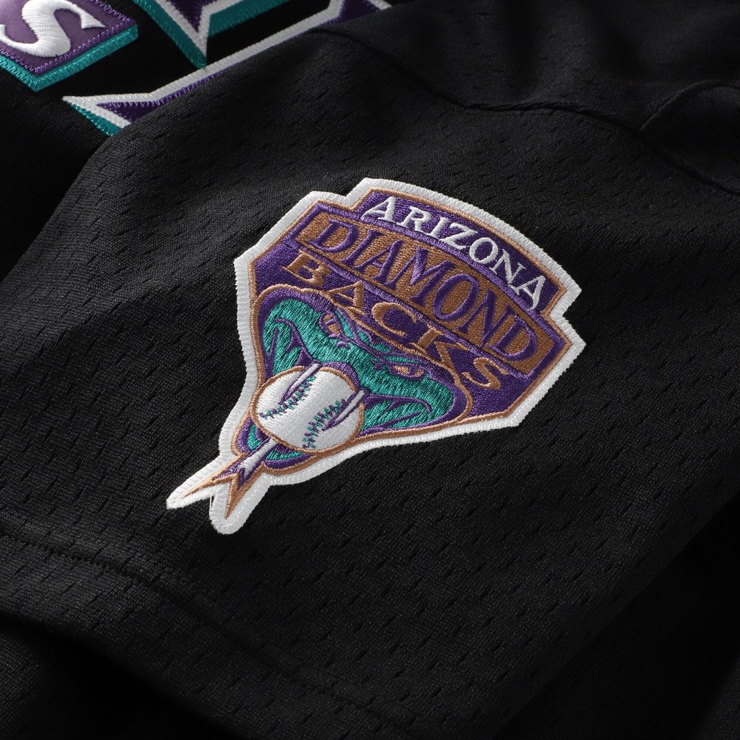 Randy Johnson Arizona Diamondbacks Mitchell & Ness Cooperstown Collection Mesh Batting Practice Button-Up Jersey - Black