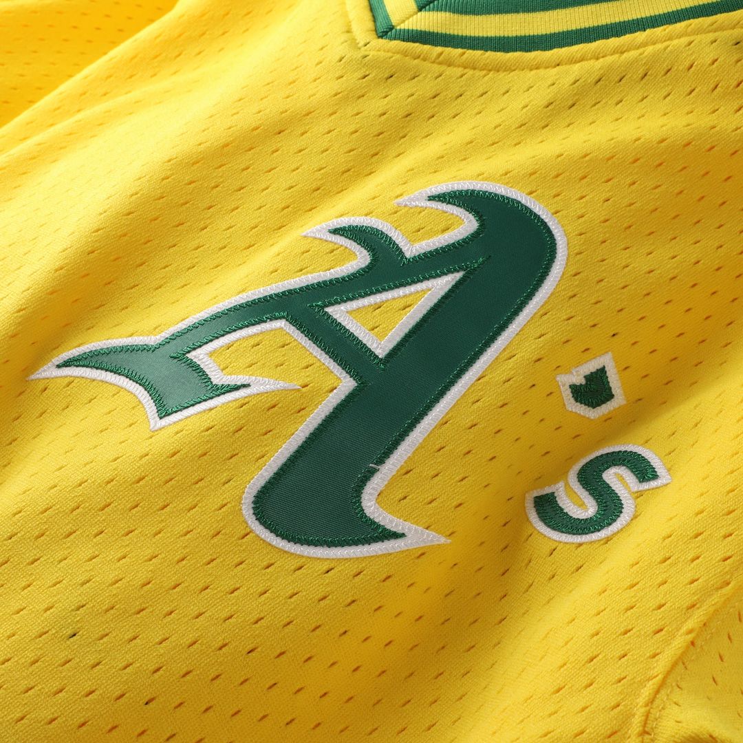 Mark McGwire Athletics Mitchell & Ness Authentic Batting Practice Jersey - Gold