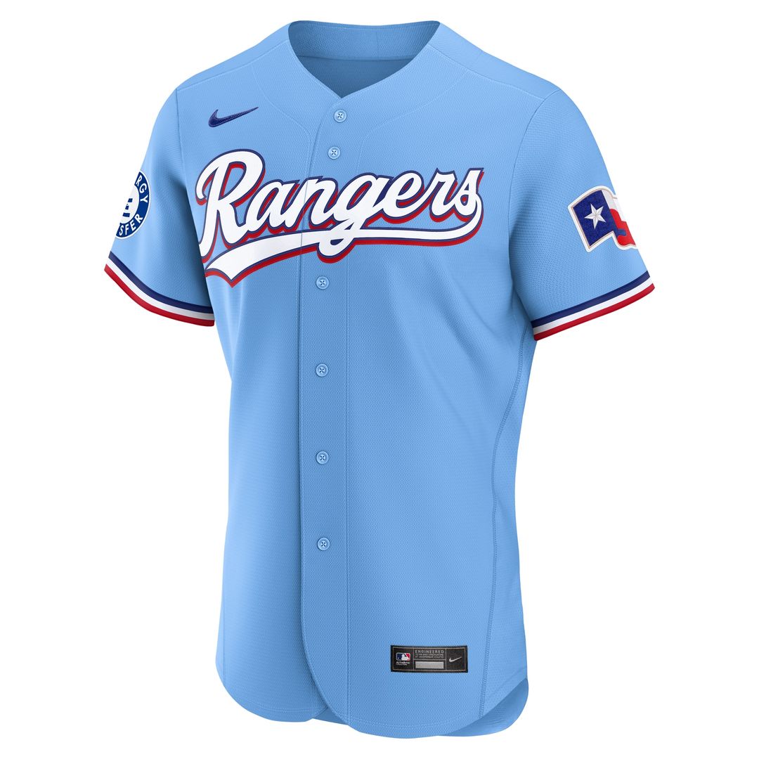 Texas Rangers Nike Alternate Authentic Jersey - Light Blue