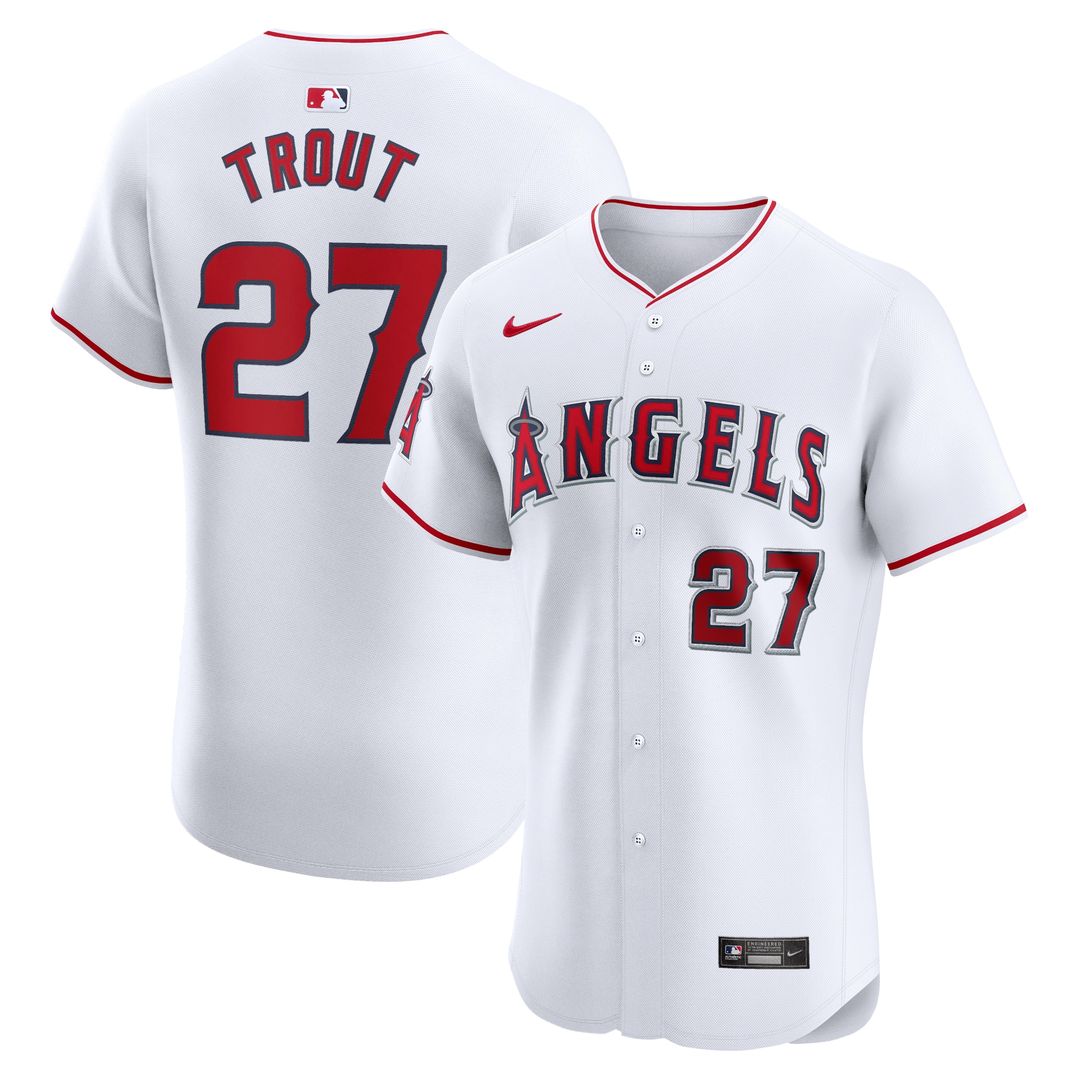Mike Trout Los Angeles Angels Nike Home Elite Player Jersey - White