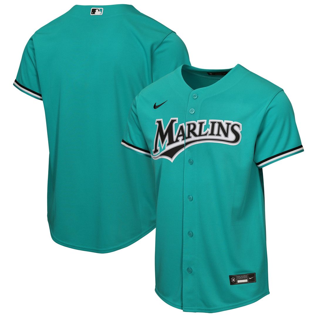 Miami Marlins Nike Youth Alternate Replica Jersey - Teal