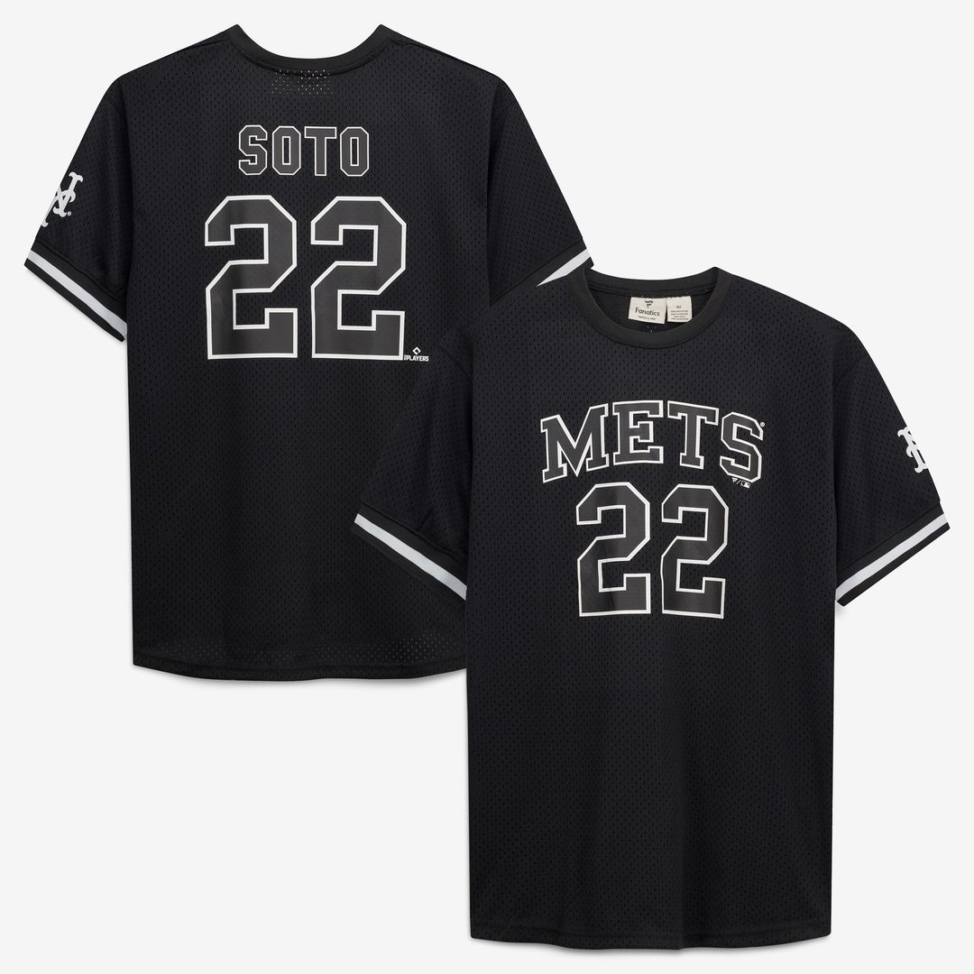 Juan Soto New York Mets Fanatics Big & Tall Heavyweight Mesh Jersey - Black/White
