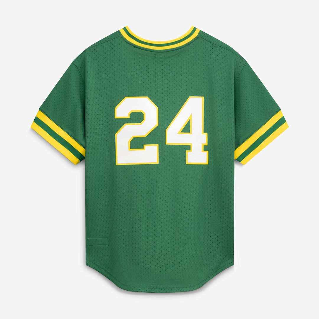 Rickey Henderson Athletics Mitchell & Ness Authentic Batting Practice Jersey - Green