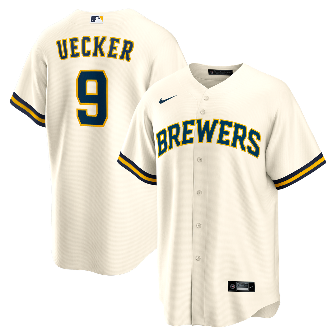 Bob Uecker Milwaukee Brewers Nike Home Retired Player Replica Jersey - Cream