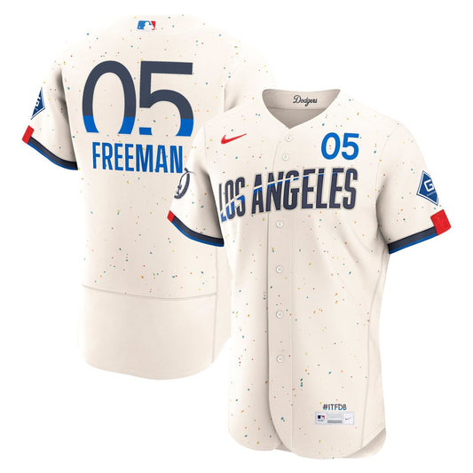Freddie Freeman Los Angeles Dodgers Nike City Connect Authentic Sponsor Patch Jersey - Cream