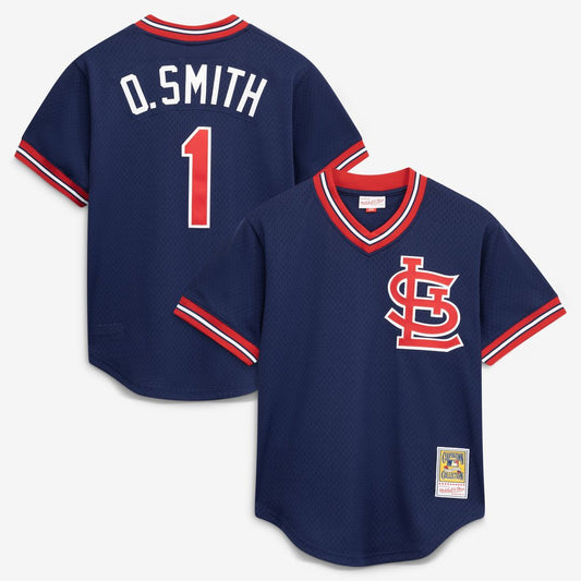 Ozzie Smith St. Louis Cardinals Mitchell & Ness Authentic Batting Practice Jersey - Navy