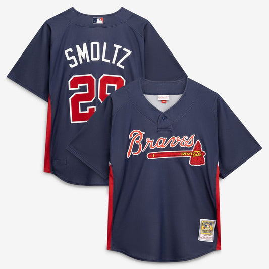 John Smoltz Atlanta Braves Mitchell & Ness Authentic Batting Practice Jersey - Navy